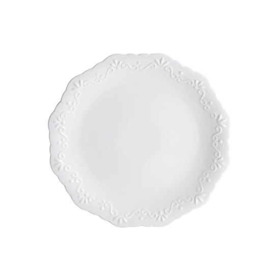 Imagem PRATO DE PORCELANA PARA BOLO ALTO RELEVO 33CM