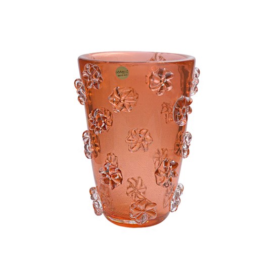 Imagem VASO COM OURO PEQUENO P80 19X28CM LARANJA DI MURANO 