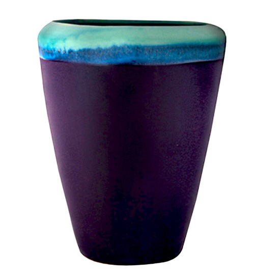 Imagem VASO OVAL EM PORCELANA TIE DYE