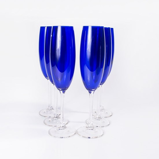 Imagem JOGO COM 6 TAÇAS PARA CHAMPAGNE CRISTAL ECOLÓGICO 220ML GASTRO COBAULT BOHEMIA