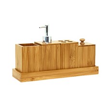 Imagem de KIT PARA BANHEIRO EM BAMBU COM 5 PEÇAS ECOKITCHEN MIMO STYLE  - Mimo Importacao E Exportacao Ltda