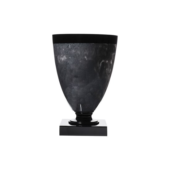 Imagem VASO DECORATIVO GRANDE RESINA 36CM CINZA / PRETO