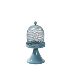 Imagem de GAIOLA DECORATIVA DE FERRO COM CÚPULA E BASE COM PÉ 9,5X20CM AZUL 36555 GRILLO - Grillo Ltda