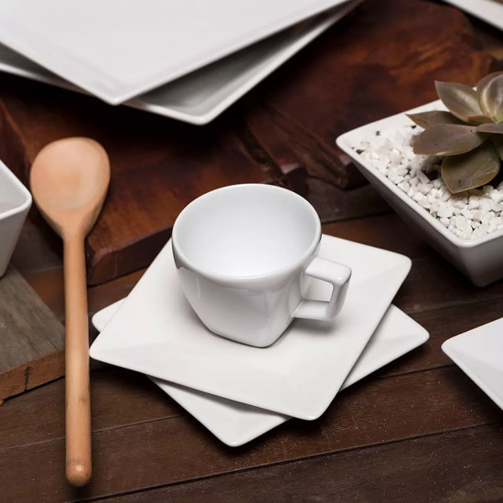 Imagem XICARÁ DE CHÁ 200ML COM PIRES QUARTIER WHITE OXFORD PORCELANAS