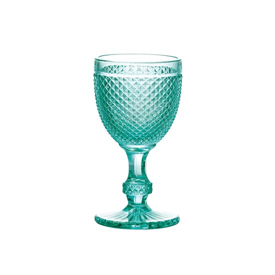 Imagem JOGO COM TAÇAS PARA ÁGUA VIDRO SODO CÁLCICO 234ML BICO DE JACA AZUL TIFFANY