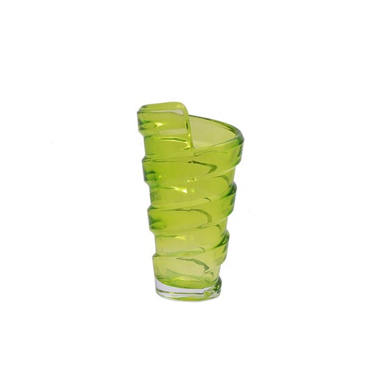 Imagem VASO DECORATIVO DE VIDRO ESPIRAL 12X21CM VERDE 44876 GRILLO 