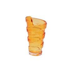 Imagem de VASO DECORATIVO DE VIDRO ESPIRAL 12X21CM LARANJA 44876 GRILLO  - Grillo Ltda