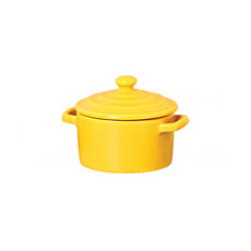 Imagem de MINI CAÇAROLA EM CERÂMICA 250ML 14CM AMARELO GEMA - Scalla Ceramica Artistica Ltda Epp