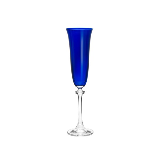 Imagem JOGO COM 6 TAÇAS PARA CHAMPAGNE DE VIDRO 190ML ALEXANDRA ASIO AZUL BOHEMIA