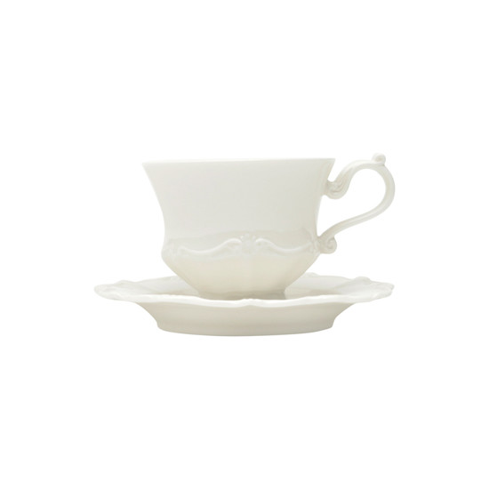 Imagem JOGO COM 6 XÍCARAS DE CAFÉ COM PIRES EM PORCELANA FANCY 90ML BRANCO WOLFF