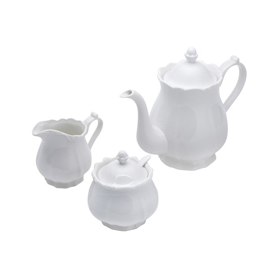 Imagem CONJUNTO COM 3 PEÇAS PARA CHÁ EM PORCELANA FANCY BRANCO WOLFF