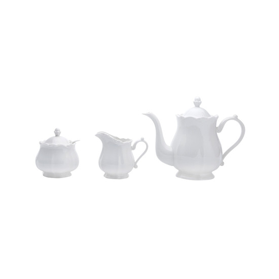 Imagem CONJUNTO COM 3 PEÇAS PARA CHÁ EM PORCELANA FANCY BRANCO WOLFF