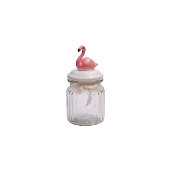 Imagem POTE HERMÉTICO EM VIDRO FLAMINGO ROSA 8X16CM 45412 GRILLO CT18A