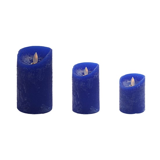 Imagem CONJUNTO DE VELAS NATALINAS COM LED COM 3 PEÇAS AZUL 46297 GRILLO