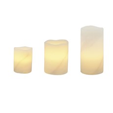 Imagem de CONJUNTO DE VELAS NATALINAS COM LED COM 3 PEÇAS BRANCO 46292 GRILLO - Grillo Ltda