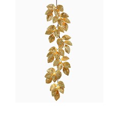 Imagem de GUIRLANDA VERTICAL COM FOLHAS DE MAGNÓLIA METÁLICO 140CM DOURADO 44598 GL HOME - Grillo Ltda