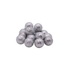 Imagem de MINI BOLAS DECORATIVAS COM GLITTER 2,5CM COM 45 PEÇAS PRATA 45577 GRILLO - Grillo Ltda