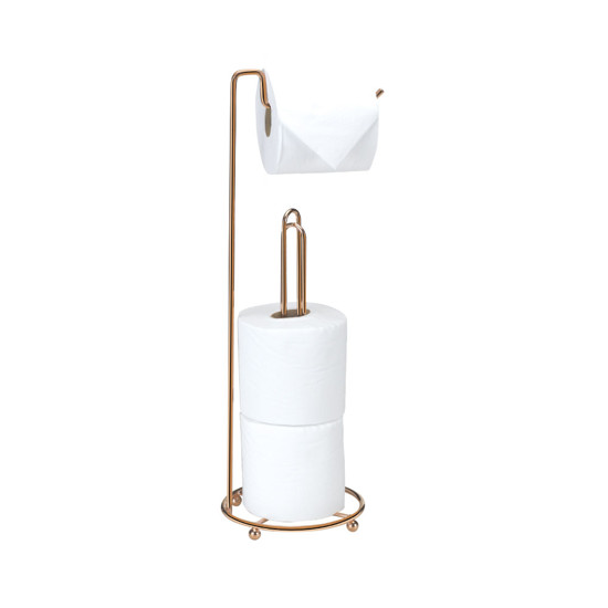 Imagem SUPORTE DE CHÃO PARA PAPEL HIGIÊNICO TRIPLO LINHA PREMIUM 47CM ROSE GOLD