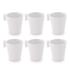 Imagem de MINI CANECA CERÂMICA WHITE 6 PEÇAS 80ML MIMO - Mimo Importacao E Exportacao Ltda