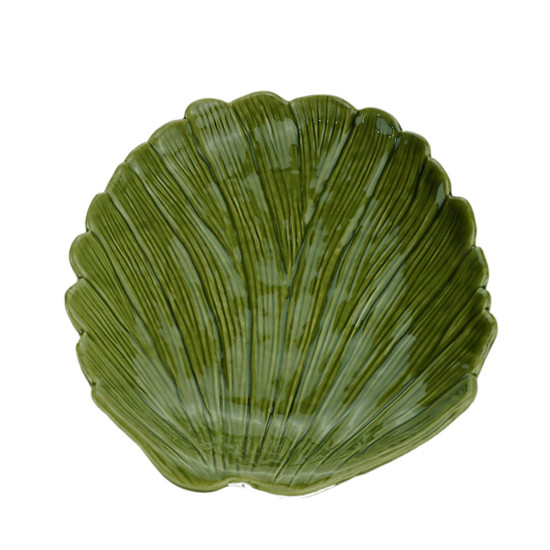 Imagem FOLHA DECORATIVA DE CERÂMICA BANANA LEAF VERDE 23X20X4CM LYOR