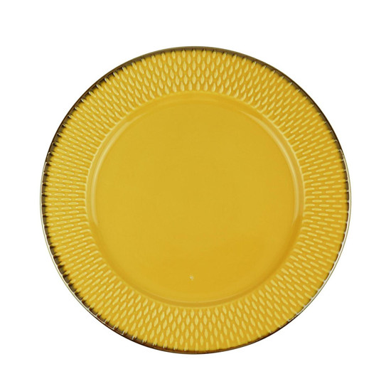 Imagem PRATO SOBREMESA PORCELANA DROPS AMARELO 20CM WOLFF