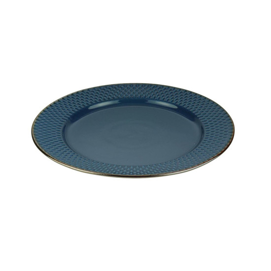 Imagem PRATO SOBREMESA PORCELANA DROPS AZUL 20CM WOLFF