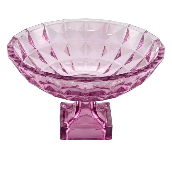 Imagem CENTRO DE MESA CRISTAL DE CHUMBO COM PÉ DIAMANT AMETISTA 32X19CM WOLFF 