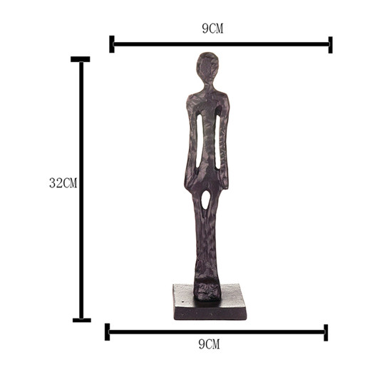 Imagem ESCULTURA DECORATIVA METAL ALUMINIO SILHUETA BRONZE 9X32CM 