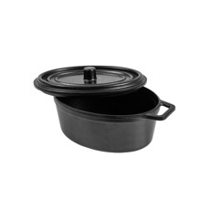 Imagem de TRAVESSA MINI CAÇAROLA OVAL COM TAMPA 15,5 CM MELAMINA 100% PROFISSIONAL BLACK - Houseware Brasil Ltda