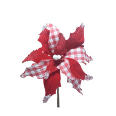 Imagem de POINSETIA DECOR VERMELHO / BRANCO 50CM TOK DA CASA - Tk Artigos De Festas Eireli