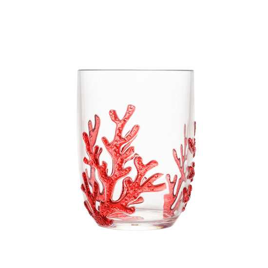 Imagem CONJUNTO 6 COPOS BAIXOS ACRÍLICO CORAL VERMELHO 465ML WOLFF