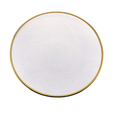 Imagem de PRATO RASO CRISTAL DE CHUMBO C/BORDA DOURADA LINEN 26CM WOLFF - Rojemac Impotacao E Exportacao Ltda