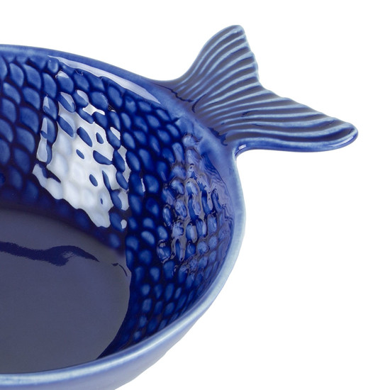 Imagem CONJUNTO 4 BOWLS CERÂMICA PEIXE OCEAN AZUL 20X14CM