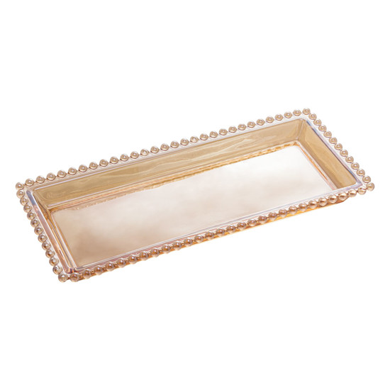 Imagem TRAVESSA CRISTAL DE CHUMBO PEARL AMBAR 30X13X3CM WOLFF