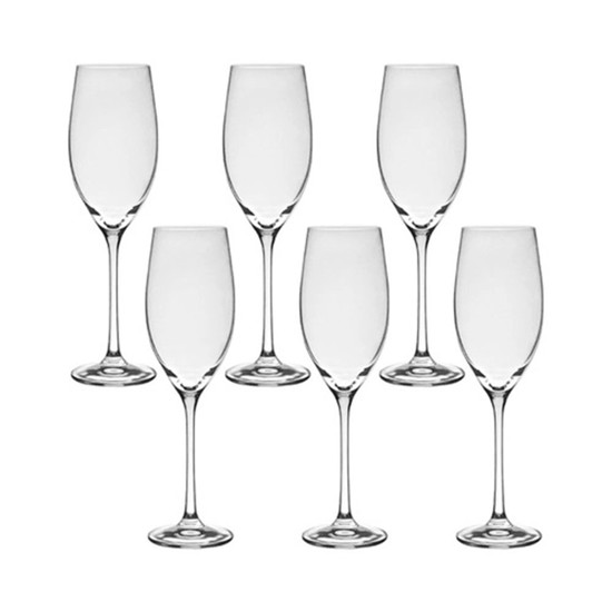 Imagem JOGO COM 6 TAÇAS DE CRISTAL PARA CHAMPAGNE 230 ML LINHA MEGAN BOHEMIA