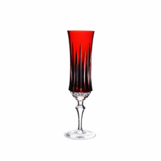 Imagem de TAÇA VERMELHO LAPIDADA PARA CHAMPAGNE 200ML 1 UNID - Rota Do Cristal Comercio Ltd