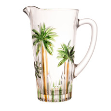 Imagem de JARRA CRISTAL DE CHUMBO PALM TREE HANDPAINT 1,2L WOLFF - Rojemac Impotacao E Exportacao Ltda