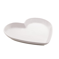 Imagem de TRAVESSA DE CERAMICA CORACAO BRANCO 21,5X20,5X2 - Coliseu Presentes Ltda