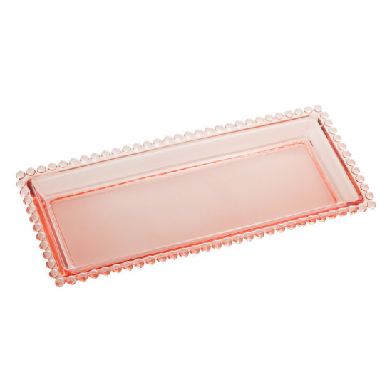 Imagem TRAVESSA CRISTAL PEARL ROSA 30X13X3CM WOLFF