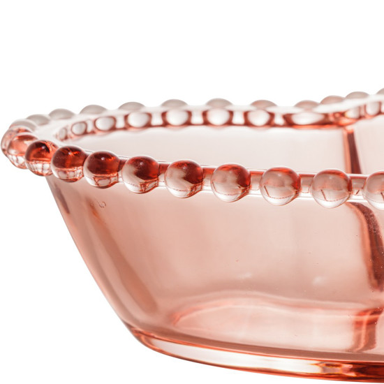 Imagem SALADEIRA CRISTAL CORACAO PEARL ROSA 21X18X6CM WOLFF