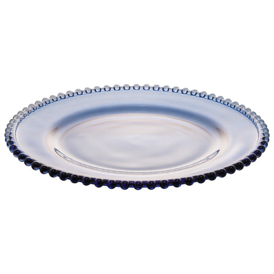 Imagem PRATO SOBREMESA CRISTAL PEARL AZUL ESCURO 20CM WOLFF