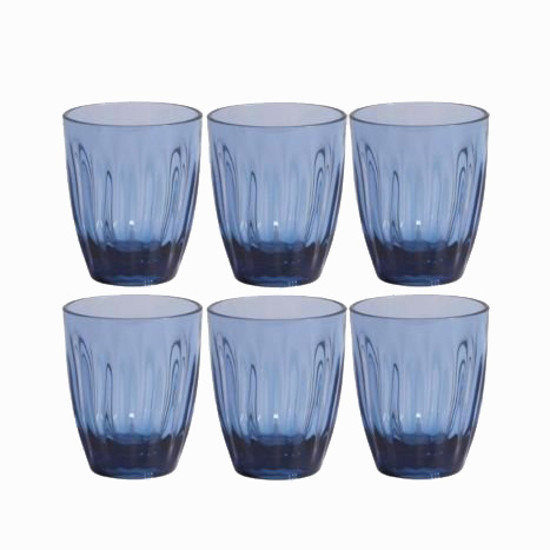 Imagem CONJUNTO DE COPO DE ACRILICO AZUL 400ML - 6 PEÇAS 