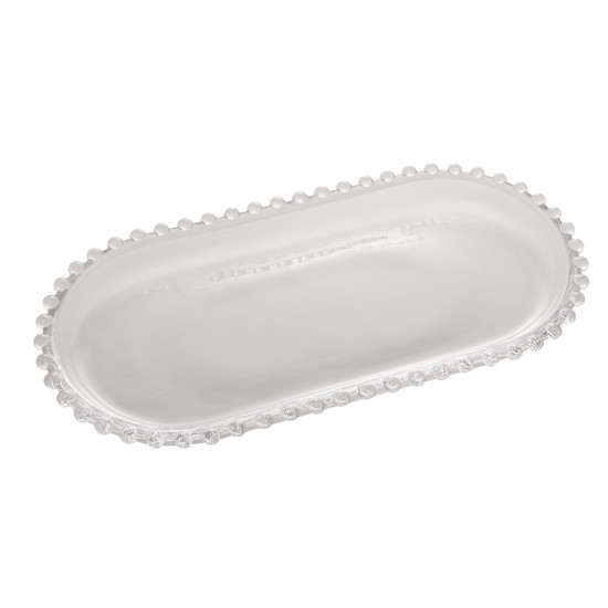 Imagem TRAVESSA CRISTAL OVAL PEARL 30X15X2CM - WOLFF