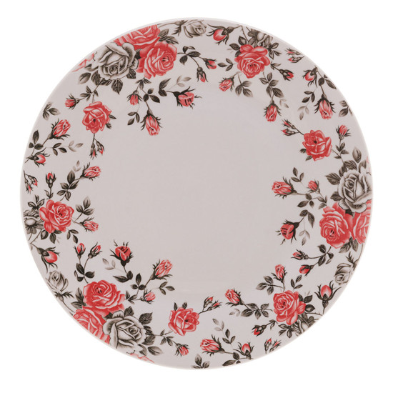 Imagem PRATO PARA SOBREMESA DE PORCELANA PINK GARDEN RASO 19CM