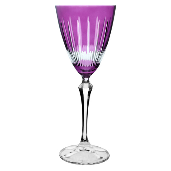 Imagem TAÇA PARA VINHO TINTO LAPIDADA EM CRISTAL ECOLÓGICO 250ML COR VIOLETA