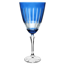 Imagem de TAÇA PARA ÁGUA LAPIDADA EM CRISTAL ECOLÓGICO 350ML COR AZUL - Full Fit Industria Importacao E Comercio Ltda.