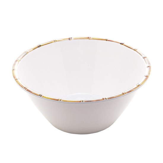 Imagem SALADEIRA MELAMINA BAMBU BRANCO 25X12CM - BON GOURMET 