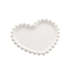 Imagem de PRATO PORCELANA CORAÇÃO BEADS BRANCO BON GOURMET - Rojemac Impotacao E Exportacao Ltda