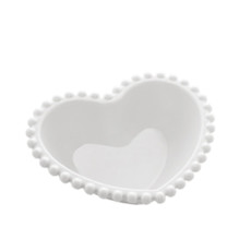 Imagem de CONJUNTO 2 BOWLS PORCELANA CORAÇÃO BEADS BRANCO 15X13X5CM BON GOURMET - Rojemac Impotacao E Exportacao Ltda