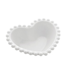 Imagem de CONJUNTO 4 BOWLS PORCELANA CORAÇÃO BEADS BRANCO 13X11X4CM BON GOURMET - Rojemac Impotacao E Exportacao Ltda